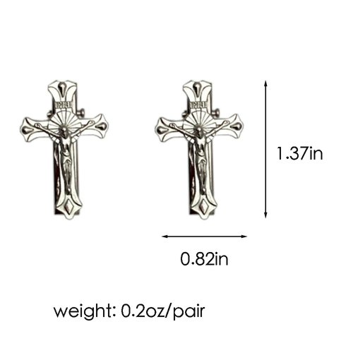 ZHOUMEIWENSP 1Pair Retro Metal Hair Clips Halloween Cross Hairpin with Punk Duckbill Clips Novelty Hair Style Making (Jesus)