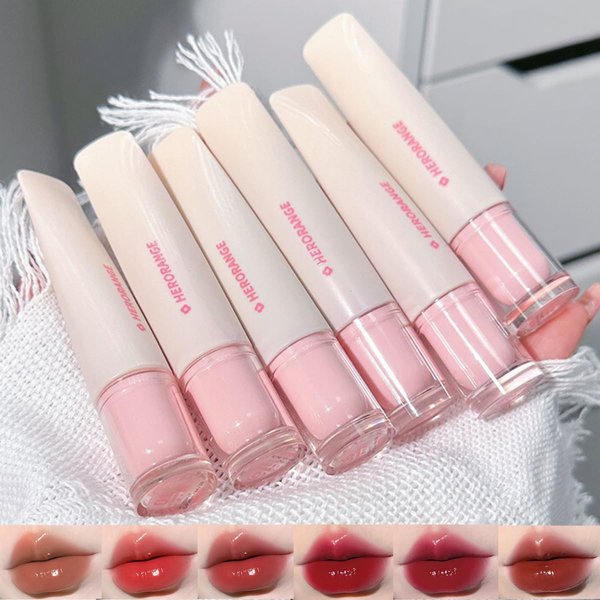 6 Pcs Hydrating Jelly Lip Gloss, Watery Lip Stain Tinted Lip Gloss, Liquid Lipstick Set, Moisturizing Tinted Lip Balm, Plumping Lips Glosses, Non-Stick Cup Lip Glaze Set