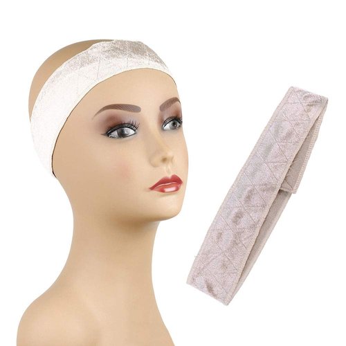 Studio Limited No-Slip Comfort Adjustable Wig Grip Velvet Band, Flexible Velvet Wig Grip Head (Beige)