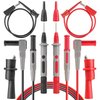 AstroAI 8Pcs Multimeter Test Leads Set with Alligator Clips, Plunger Test Mini Hooks and Test Probes 1000V 10A CAT III & CAT IV 600V for Fluke, KAIWEETS, INNOVA Multimeter, Voltmeter, Clamp Meter