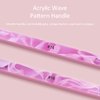 Premium French Gel Acrylic Nail Art Brush & Dotting Tool - Professional Manicure Tool for Detailed Designs, Size #14 & #16, Elegant Pink Marble