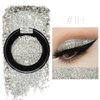 Afflano Silver Glitter Eyeshadow Palette Super Pigmented, Single Parkle Shimmer Silver Eyeshadow Palette, Long Lasting Blendable Neutral Eye Look, for All Skin Metallic Glitter Eyes Bling Makeup