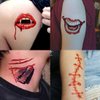 Ooopsiun Halloween Temporary Tattoos for Make Up - Bleeding Wound Fake Tattoos Scar Stickers for Halloween Party Zombies Cosplay Halloween Tattoos