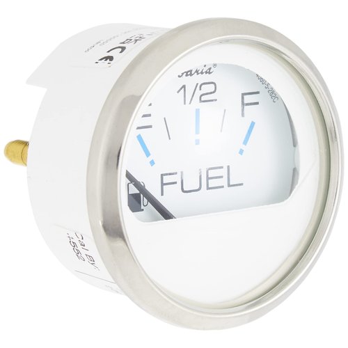 Faria - 3003.3544 13801 Chesapeake Stainless Steel Fuel Level Gauge (E-1/2-F) - 2", White