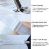 Siaomo Bed Sheet Holders Straps Fasteners - 4 Pcs Triangle Sheet Fasteners Fitted Sheet Corner Holder Elastic Adjustable Band Sheet Holders Clip Suspenders Grippers(White)