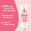 Johnson's Skin Nourish Creamy Baby Oil for Dry Skin with Coconut & Honeysuckle Scent, Rich & Creamy Baby Body Oil Moisturizes for 24 Hours & Helps Prevent Dryness, Hypoallergenic, 8 fl. Oz