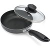 Bene Casa - Black Nonstick Aluminum Frying Pan with Glass Lid (6") - Dishwasher Safe for Easy Cleaning