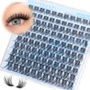 PHKERATA Natural Lash Clusters Wispy Eyelash Clusters 110 pcs Cluster Eyelash Extensions C Curl Individual Lashes 10-16 mm Mix Length Natural Look Lashes Clusters with Thin Lash Band