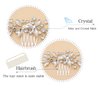 CASOLVX Bride Hair Comb Crystal Hair Piece Wedding Rhinestone Hair Accessories for Brides Bridesmaids Women