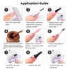RARJSM Nail Art Gel Liner Nude Color 6pcs Set Nude Pink Brown Skin Tone Painting Striping Gel Nail Polish UV LED Curing Requires Soak off 8ml Build in Thin Sharp Brush Home DIY Salon Swirl Nail Design
