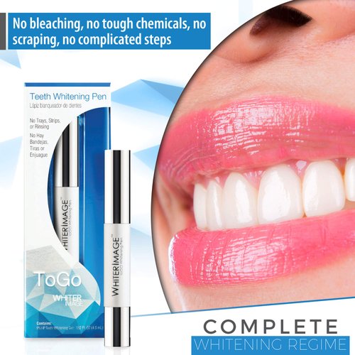 Whiter Image ToGo Teeth Whitening Pen, Erases Stubborn Teeth Stains While Strengthening Enamel, Restorative Serum Gel That Reverses Enamel Damage from Bleaching