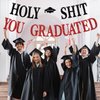 Congrats Grad 2024 Banner, You Did It Hanging Decorations, Glittery Class of 2024 Graduation Party Decorations Supplies(Red)