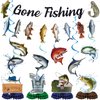 Gone Fishing Birthday Party Decorations - Include Hanging Banner Hanging Swirl Centerpieces Fishing Party Supplies Fishing Theme Birthday Party Decor