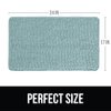 Kangaroo Luxury Chenille Bath Rug, Extra Soft and Absorbent Shaggy Kids Bathroom Rugs, Machine Wash Mat, Strong Underside, Plush Carpet Mats for Tub, Shower, Bathtub and Bath Room, 24x17, Seafoam