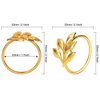KPOSIYA Set of 20 Leaf Napkin Rings Metal Gold Napkin Holder Table Napkin Rings for Dinning Table Parties Everyday (Ye Zi-Gold 20)