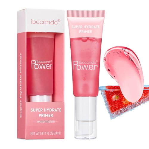 AKARY Gel-Based & Hydrating Face Primer For Smoothing Skin & Gripping Makeup With Sodium Hyaluronate, Long-Wear Foundation Face Primer for Oil Control, Smooth Fine Lines, 0.81 Fl Oz, 03 Watermelon
