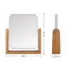 YYPDC Makeup Mirror with Natural Bamboo Stand, 1X/3X Magnification Double Sided 360 Degree Swivel Magnifying Mirror,Vanity Table,Office Desk,Room Decor, Beauty Gifts(Square)