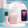 Mini Karaoke Machine for Kids,Portable Bluetooth Speaker with Wireless Microphone for Kids Toddler,Gifts for Girls and Boys Birthday (Pink 2 mic) (Pink 1 mic)
