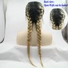 Yinuozhogntian Ombre Blonde Double Braided Wigs with Baby Hair Blonde with Dark Roots Heat Resistant Synthetic Lace Front Wigs for Women Natural Long 2xTwist Braids Synthetic Braids Wigs Daily Use