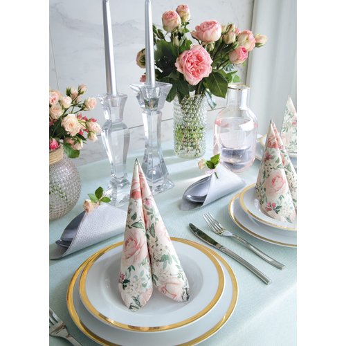 Pink Roses Paper Napkins Floral Decoupage Luncheon Size Disposable Napkins 20-Count -13" x 13" (Unfolded) Gorgeous Roses