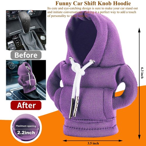 Rakizbe Car Shift Knob Hoodie, Funny Gear Shift Knob Cover, Mini Hoodie for Car Shifter, Automotive Interior Novelty Accessories Decorations, Universal Fit Knob Cover Gift