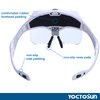 YOCTOSUN LED Head Magnifier, Rechargeable Hands Free Headband Magnifying Glasses with 2 Led, Professional Jeweler's Loupe Light Bracket and Headband are Interchangeable