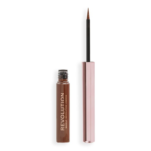 Makeup Revolution, Super Flick Liquid Eyeliner, Highly Pigmented, Brown, 0.08 fl. Oz
