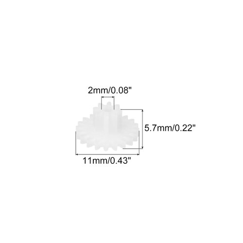 MECCANIXITY 30Pcs Plastic Gears 20 Teeth Plastic Double Gears Model 20082BA Reduction Gear for RC Car Model DIY Robot,White Module 0.5