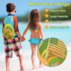 Carlerait Beach Toys Set for Kids, Collapsible Beach Bucket and Shovels Set with Mesh Beach Toys Bag, Sand Molds, Flags, Sand Toys for Toddlers Kids