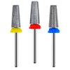 3Pcs Carbide 5 in 1 Nail Drill Bit Set- Two Way Rotate Use for Both Left and Right Handed- XF， F， M 3/32 Inches Brocas Para Drill Nails for Acrylic Nail Gel Fast Remove