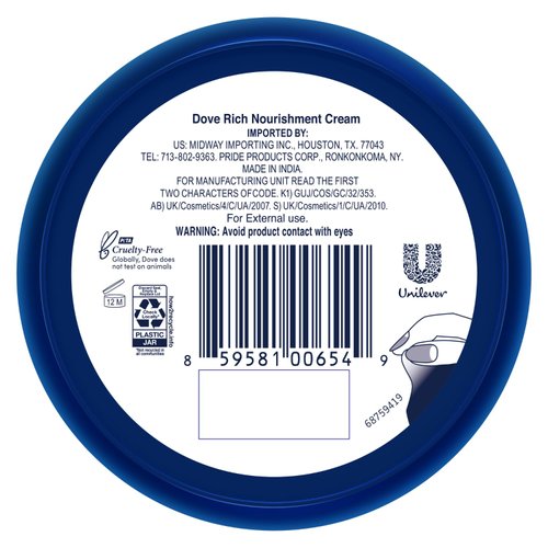 Dove Body Love Rich Nourishment Cream, Face, Hand & Body Lotion for Extremely Dry Skin, Fast-Absorbing 72-Hour Moisturizing Cream with Ceramide Serum, Travel Size, 2.53 Oz (Pack of 6)