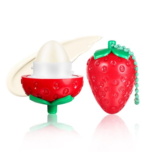 KISSIO Lip Balm,Strawberry Lip Balm,Lip Care with B5 Panthenol,Jojoba Seed Oil and Ceramide,Moisturize and Soothe Chapped Lips,Reduces Lines and Enhances Lip Elasticity,Cruelty Free,0.12 oz(02#)