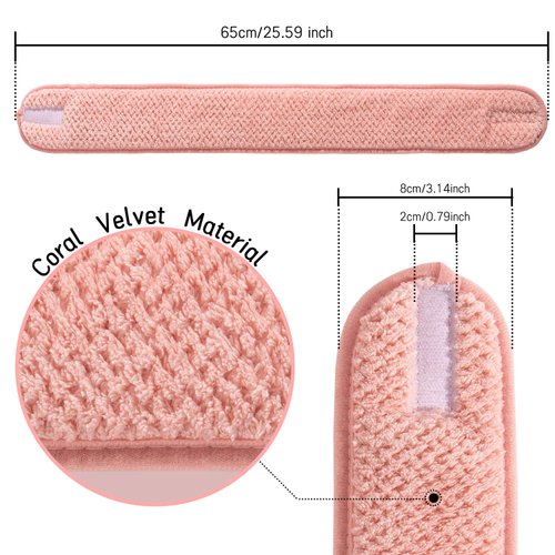 Whaline 4 Pack Spa Facial Headband Makeup Hair Wrap Adjustable Hair Band Soft Towel Head Band for Face Washing, Shower Sports Yoga (Pea Green, Pink, Beige, Light Gray)