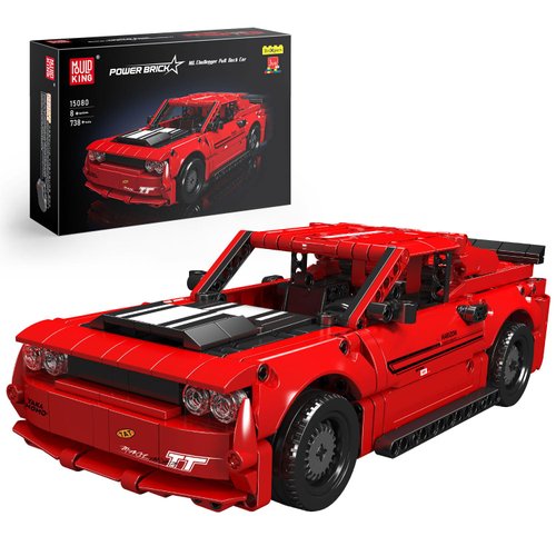 Mould King Car Challenger Hellcat Super Car Models Building Toys, Pull Back Toy Cars 15080 Model Car Kits Building Blocks Kit, Speed Champion Model Car Building Kits for Adults Kids 8+(738 PCS)