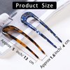 French Hair Forks Tortoise Shell French Hair Pins For Buns,5 Inch Cellulose Acetate U Shape Chignon Pin 2 Prong Hair Stick for Women,Blue/Tortoiseshell,2Pack