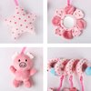 Ymeibe Baby Car Seat Toys, Infant Activity Spiral Plush Toys Hanging Stroller Toys for Baby Girl and Boy with Musical Sheep Rattles with Distorting Mirror (Pink Pig)