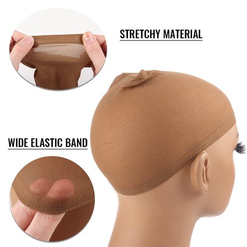 Orientfashion 10packs-20 pieces Brown Stocking Wig Caps Stretchy Nylon Wig Caps for Women,Nude (20pieces, Brown)