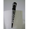 Generic 3 inch black filigree flower smaller alligator hair claw clip clamp