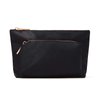 Jillian Dempsey Makeup Bag: Medium Sized Everyday Cosmetic Organizer with 2-Pockets and an Easy to Clean Nylon Material I Black with Rose Gold