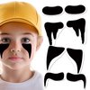 16-Pack Temporary Tattoo Stickers - 2.3 x 3.9 Inch Black Eye Shadow Designs - Ideal for Sports Events, Cosplay, Halloween, and All Ages