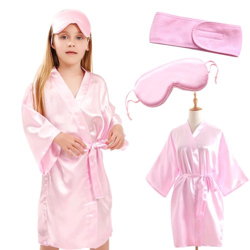 LaVenty Spa Party Favors Spa Party Supplies Spa Party Robe Satin Makeup Headband Blindfold Sleep ...