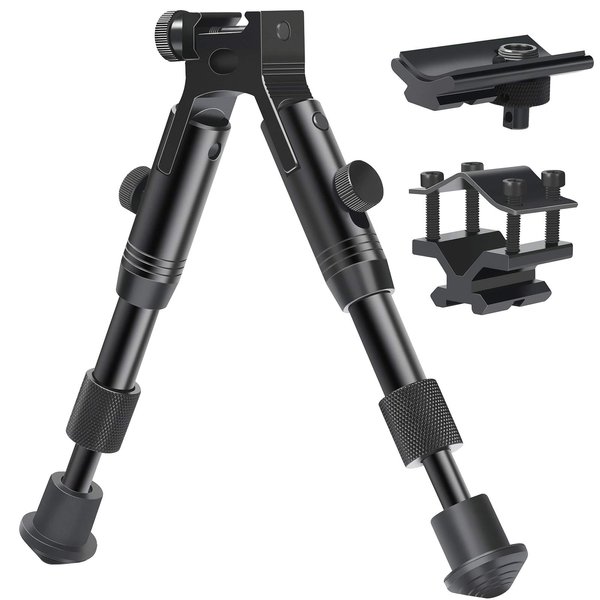 Feyachi 3 in 1 Tactical Riflebipod + Rail Mount Adapter + Barrel Clamp Adjustable Height from 6.5" to 7.0" for Hunting