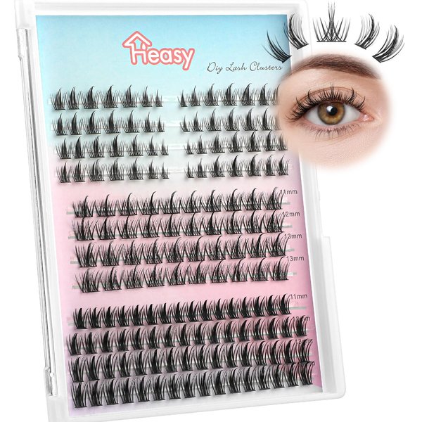 Heasy Manga Lash Clusters, Manhua Lash Clusters 160Pcs Lash Clusters with Spiky 3 Styles Anime Lashes Cluster Individual Lashes Manga Cosplay Lashes Korean Lashes Salon DIY, Black
