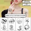 Temporary Tattoo for Kids, Waterproof Body Art Stickers, 20pcs Fake Tattoos Pattern, Cute Cartoon Tattoo Decorations, Birthday Party Favor Supplies for Boys Girls Children Toddler Teens Nordic Style