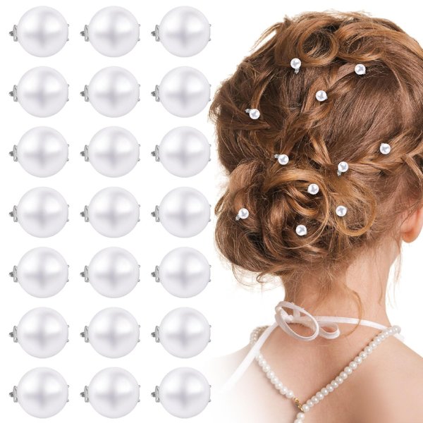 Andibro Mini Pearl Hair Clips, 30Pcs Brides Hair Accessories, Elegant White Barrettes, Small Decorative Pins for Wedding Parties and Daily Use