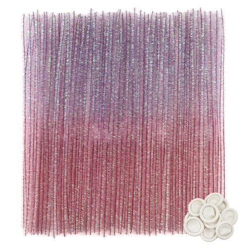 TOAOB 100pcs Glitter Pipe Cleaners Gradient Purple Chenille Stems for Crafts 12 Inch Fuzzy Sticks Craft Supplies for DIY Art Craft Projects Home Decorations