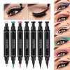 MAEPEOR Eyeliner Stamp 6 Colors Winged Eyeliner Stamp Long Lasting Waterproof and Smudgeproof Liquid Eyeliner for Beginner or Makeup Artist
