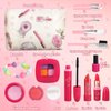Woumserta Girl Gifts Basic Pretend Makeup for Little Girls, Play Makeup for Kids 3-5, Fake Makeup Set Toys for 3 4 5 6 7 Year Old Girls, Toddler Makeup Kit with Fake Make up Toys Birthday Gifts