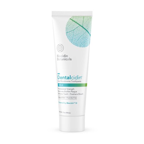 Dentalcidin Toothpaste with Biocidin - Gently Whitening Toothpaste - Assists in Removing Biofilms & Plaque to Help Maintain Teeth & Gum Health - Fluoride Free Toothpaste for Kids & Adults (3 oz)
