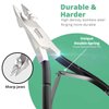 Cuticle Trimmer with Cuticle Pusher Professional Stainless Steel Cuticle Cutter Sharp Blades Double Spring Cuticle Nippers for Nail Care Pedicure Manicure Nail Tools for Home Spa (Black)